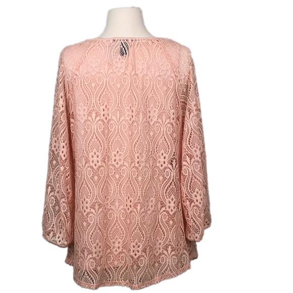 STYLE & CO Tunic Top & Tank Set Lace 2-Piece Bohemian Peach Medium - Picture 3 of 5